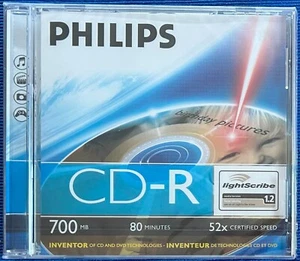 PHILIPS - CD-R - LIGHTSCRIBE - Jewel Case - 700MB/80min - 1-52x - NEU/OVP/SLD.! - Bild 1 von 2