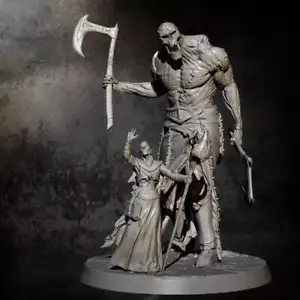 1/24 85mm Resin Model Kit Necromancer and Giant Undead Monster unbemalt - Bild 1 von 7