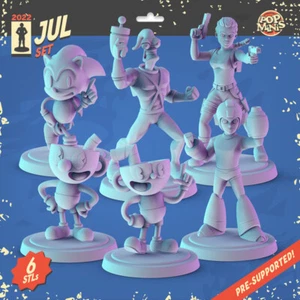 Videospiel Sonic Laura Croft Megaman Miniatur passt DND D&D Pathfinder Pop - Bild 1 von 8