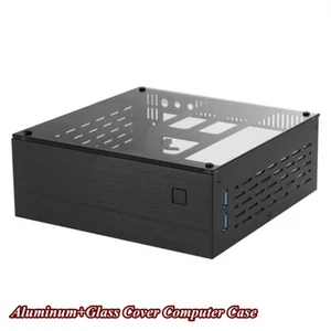 For MINI-ITX(17x17) Computer Chassis Aluminum+Glass Cover Desktop PC Enclosure - Picture 1 of 6