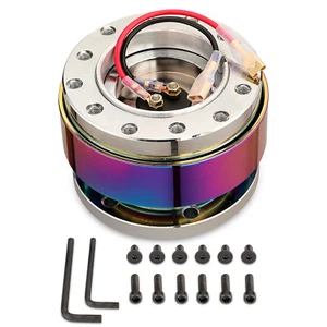 Neo Chrome Car Steering Wheel Quick Release HUB Adapter Snap Off Boss Kit - Bild 1 von 4