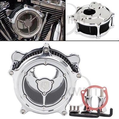 Clarity RSD Chrome Air Cleaner Black Intake Filter For Harley Dyna Street FatBob Foto 1 de 4