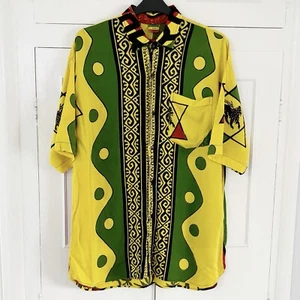 Vintage Roots Rasta Reggae Freedom Shirt Size XL Mens Carnival Festival Used - Picture 1 of 9