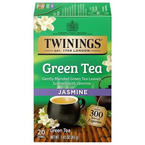 Twinings Jasmine Green Tea Bags 20 Count Pack Of 6 Individually Wrapped Bags - Picture 1 of 6