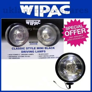 BMW MINI 5" SPOT LIGHTS BLACK FINISH OEM WIPAC QUALITY BRAND. ONE PAIR - Picture 1 of 6