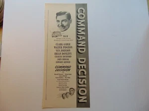 1949 COMMAND DECISION Movie Trade Release Clark Gable Vintage Kunstdruck Anzeige - Bild 1 von 1
