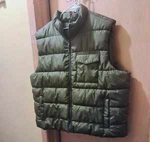 NEW MEN'S OLD NAVY QUILTED PUFFA VEST GREEN XXXL - Picture 1 of 4