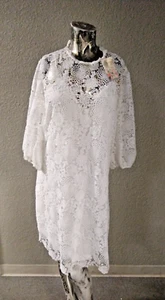 Minikleid "Jade" by Johnny Was weiß Blumenspitze mit Slip Gr. L - Bild 1 von 6