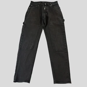 Represent Carpenter Jeans Mens 30 32 * Double Knee Black Tapered Fit Faded - Picture 1 of 13