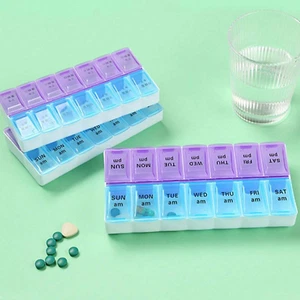 Weekly Pill Box Organizer Twice a Day 7 day AMPM Organizer Case Medicine Box NEW - Picture 1 of 10