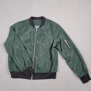 Zanzea Green Women's Zip Jacket size Large Cuffed Sleeve 2 Pockets 1 Arm Pocket - Picture 1 of 6