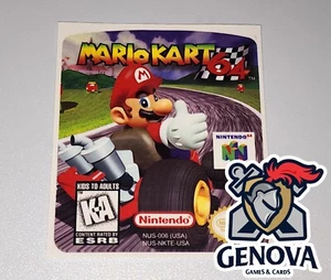 Mario Kart 64 N64 Ersatzspiel Etikett Aufkleber vorgeschnitten - Bild 1 von 1