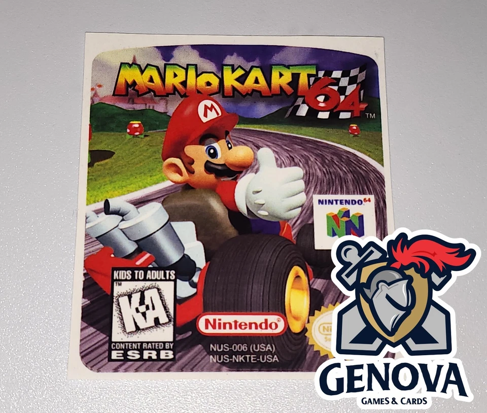 Mario Kart 64 N64 Replacement Game Label Sticker Precut - Image 1 of 1