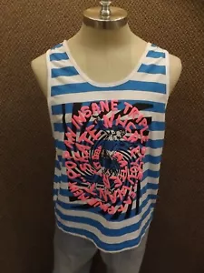 Totally Rad Vtg NEW Blue Pink Skater Skateboard Muscle Tank Shirt Mens 36/38 - Picture 1 of 6