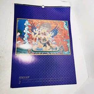 Quadri monastici tibetani calendario vintage Roger Williams 1988 grafica leone delle nevi - Foto 1 di 11