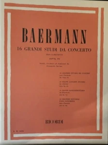 BAERMANN - 16 Grandi studi da concerto dall'op 64 per clrinetto - ed Ricordi - Zdjęcie 1 z 1