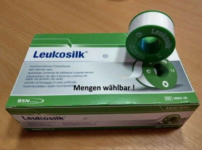 Leukosilk Rollenpflaster 2,5 cm X 9,2 m Fixierpflaster Silk Leuko Pflaster 09567