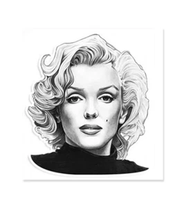 1 x Aufkleber Vinyl Marilyn Monroe Porträt Schwarz-Weiss Auto Motorrad Tuning - Bild 1 von 2