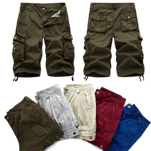 Hombres Informales Moda Chino Carga Pantalones Cortos Pantalones Multi Bolsillos Verano Playa Pantalones - Imagen 1 de 20