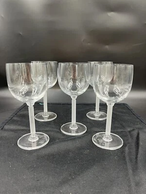 Mikasa VISION Crystal Wine Glasses Set of 5 Goblets 7" With Frosted Ribbed Stem - Image 1 of 4