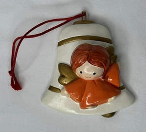 Vintage orange Engel Glocke Kolonial Kerze Korea Ornament - Bild 1 von 9
