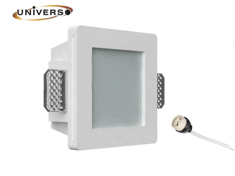 Portafaretto incasso gesso scomparsa quadrato foro 125x125 supporto faretti GS02