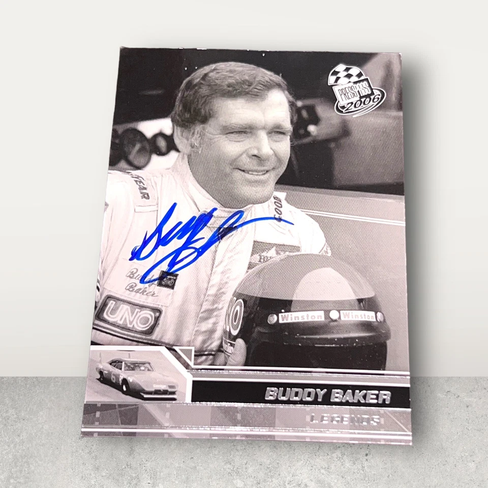 Buddy Baker 2008 PRESS PASS LEGENDS VINTAGE signed NASCAR HALL OF FAMER card - Image 1 of 1