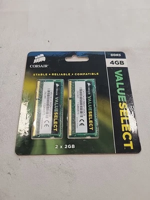 Corsair Laptop Memory 4GB (2x2GB) DDR3 1333MHz CMSO4GX3M2A1333C9 - NEW - Image 1 of 3