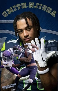 Seattle Seahawks Lithographie Druck von Jaxon Smith-Njigba 2023 11 x 17 - Bild 1 von 1