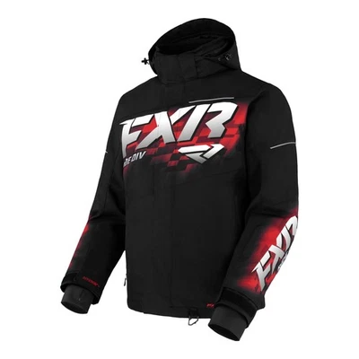 FXR Mens Fuel Snowmobile Jacket Snowproof Heavy Duty Moisture Wicking Black/Red Foto 1 de 4