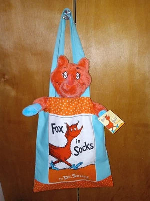 Dr. Suess Handmade tote bag Fox In Socks back to school special - Image 1 of 4