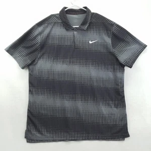 Nike Tiger Woods Polo Shirt Mens XL Black Gray Dri-FIT ADV Snap Golf DN2237-068 - Picture 1 of 12