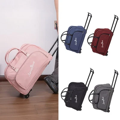 Unisex Large Rolling Travel Bag Trolley Holdall Carry-On Luggage Duffel Bags  - Image 1 of 4