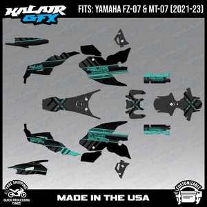 Graphics Kit for YAMAHA FZ-07 MT-07 (2021-2023) Split Series - Teal - Picture 1 of 4