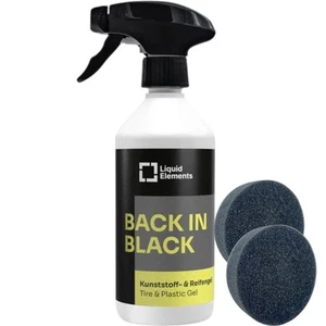 Liquid Elements Back in Black gel per pneumatici e plastica 500 ml + 2 applicatori DFT - Foto 1 di 3