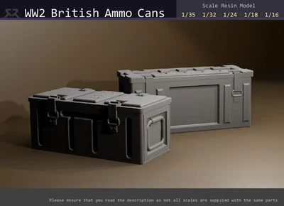 British WW2 Ammo Cans B167 and C238 - 1/35, 1/32, 1/24, 1/18, 1/16 resin model - Image 1 of 4