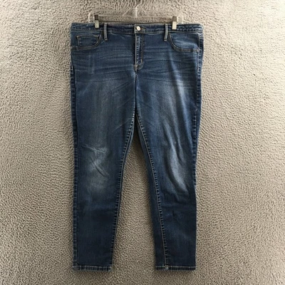 Ava & Viv Skinny Leg Jegging Jeans Womens 18W Blue Mid Rise Stretch Power Denim - Image 1 of 4