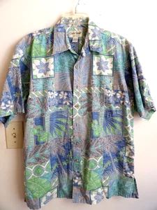 COOKE STREET - CAMICIA HAWAIANA GRANDE UOMO COTONE MANICA CORTA CON BOTTONI - Foto 1 di 4