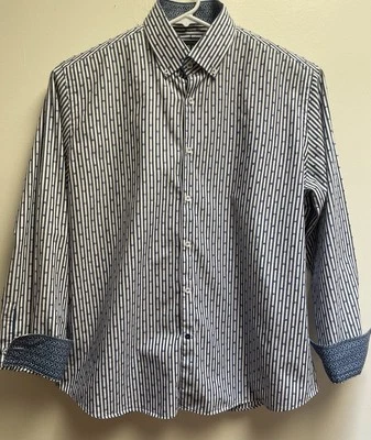Men’s STONE ROSE Blue Dress Shirt Flip Cuff  Button Down Long Sleeve XL Size 6 - Image 1 of 4