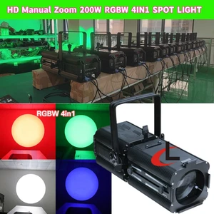 RGBW 4EN1 Zoom 200W DMX Luz de Escenario LED Teatro Perfil Spot Fresnel Luz - Imagen 1 de 11