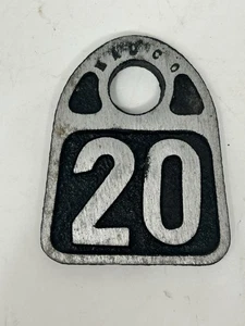 Vintage Hasco Double Sided Cast Aluminium Cattle Dairy Cow Tag #20 Newport KY - Picture 1 of 3