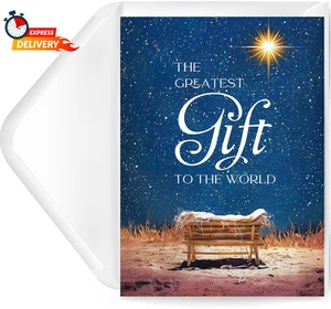 Cartoline di Natale Religiose - Cartoline di Natale in Scatola con Buste e Adesivi - Bulk - Foto 1 di 7