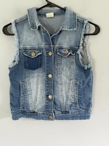 Zara Girls Denim Vest Distressed Casual Core Denim Collection Ages 11-12 152cm - Picture 1 of 10