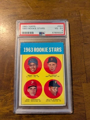 1963 Topps #553 1963 Estrelas Novatas Willie Stargell PSA 4 - Imagem 1 de 2