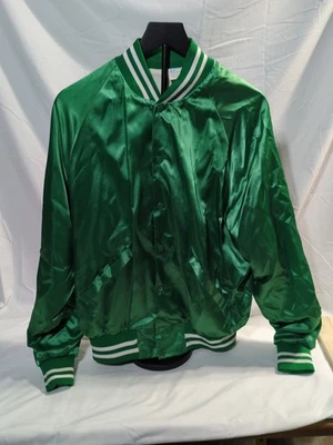 Chaqueta abotonada satinada verde años 70.  Marca Ebert. Hecho en S. Carolina Foto 1 de 4