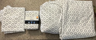 mainstays Juego de Sábanas 6 Piezas Tamaño Completo Blanco con Lunares Negros Foto 1 de 4