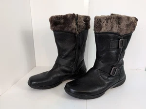 Hotter Melody Boots Size 6 UK Brown Leather  Mid Calf Fur Trim - Warm Comfort. - Picture 1 of 16