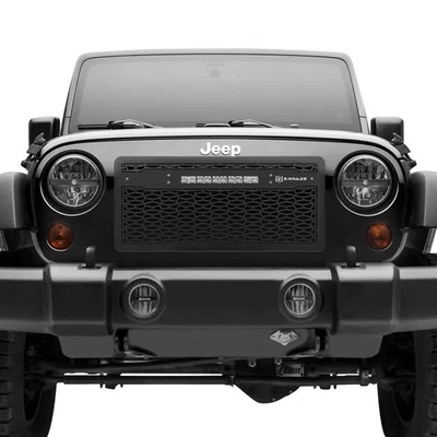 For Jeep Wrangler JK 18 Main Grille 1-Pc ZROADZ Series Black Laser Cut Main Foto 1 de 4