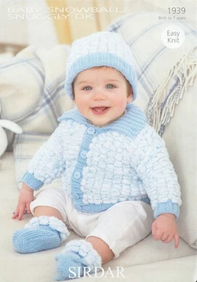 Baby Child Jacket & Hat  41 - 66cm 0 - 7 years Knitting Pattern DK Sirdar 1939 - Image 1 of 2