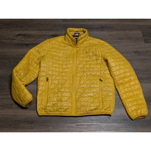 Tommy Hilfiger Men's Quilted Puffer Jacket Yellow Full Zip Size Medium - Picture 1 of 4